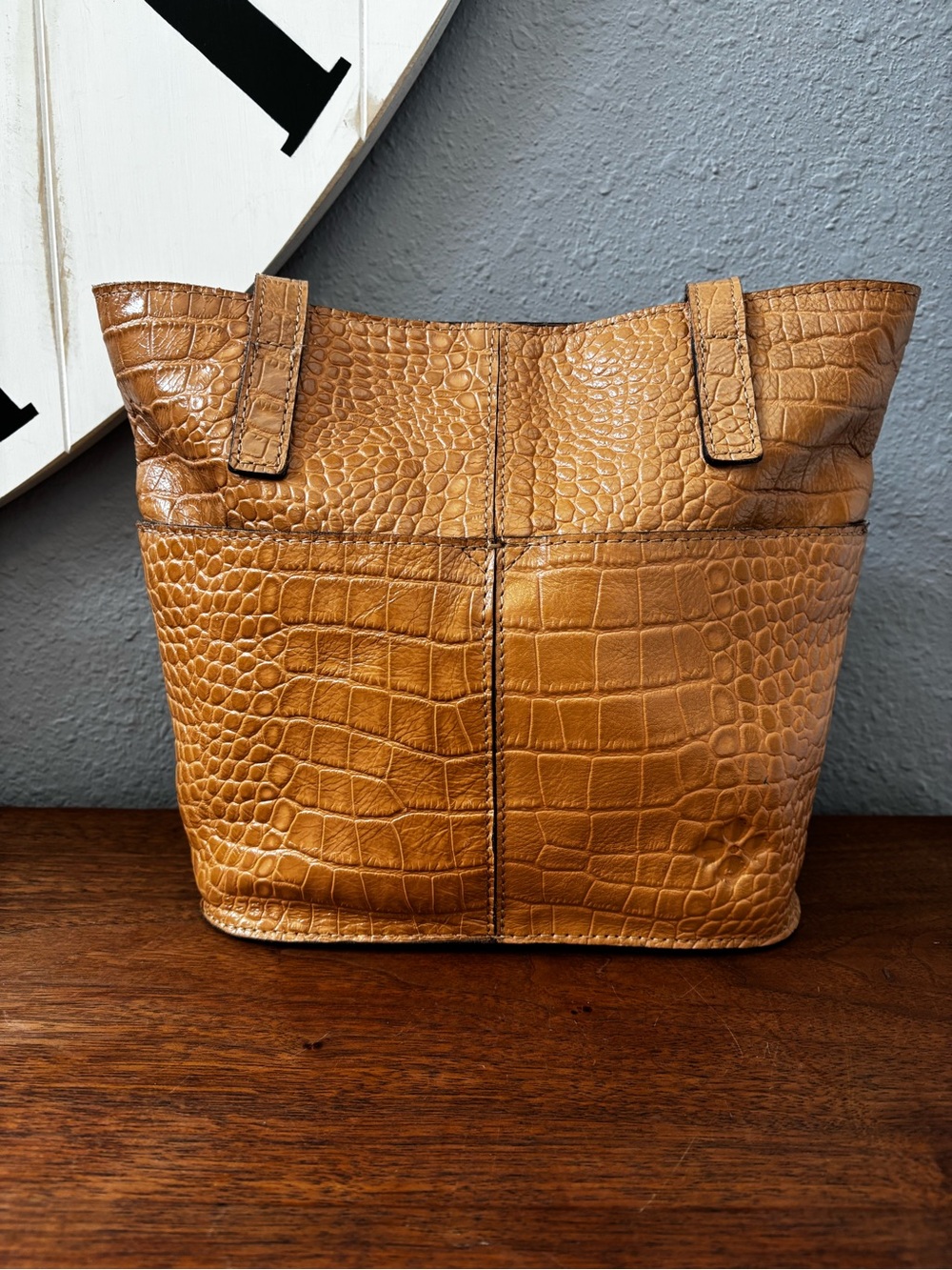 Patricia Nash Anniversary Croc Embossed Small Shop Tote - Picture 2 of 13